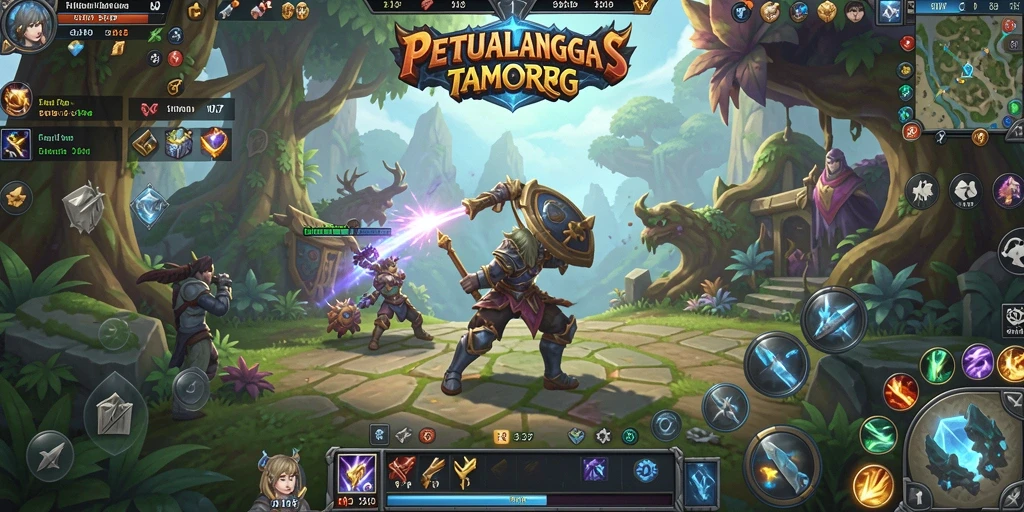 Tangkapan layar menunjukkan aksi seru dalam petualangan MMORPG.