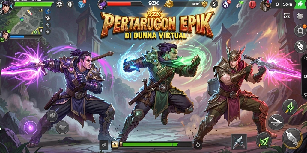 Tampilan screenshot utama 9ZK dengan aksi pertarungan yang mendebarkan.