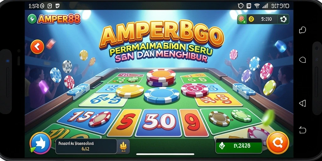 Tampilan gameplay AMPER88 yang menarik dan penuh warna.