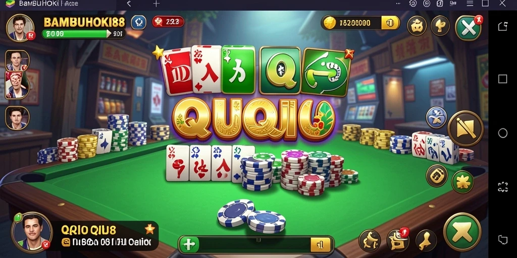 Tampilan gameplay QiuQiu yang seru dan kompetitif.