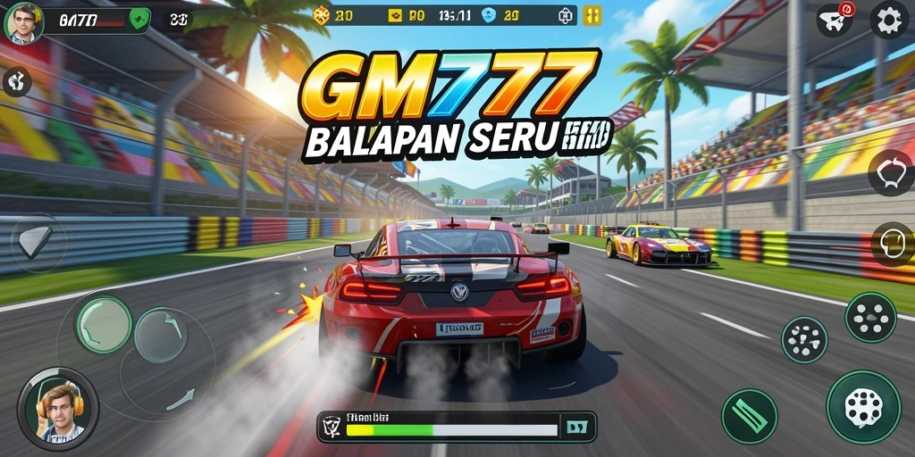 Tampilan menarik dari gameplay balapan yang seru di GM777.