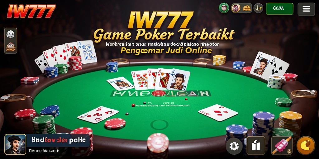 Tampilan gameplay poker yang mendebarkan di IW777.