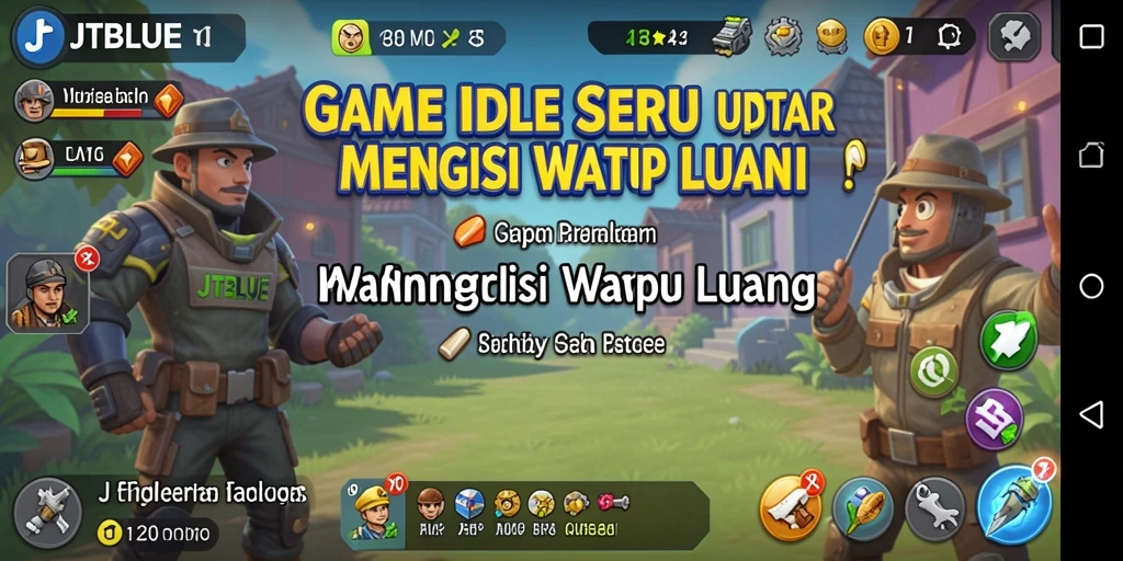 Screenshot gameplay JTBLUE menampilkan aksi seru dalam permainan Idle.