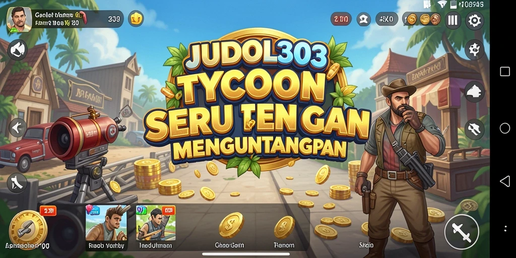Tampilan gameplay dengan aksi membangun kerajaan bisnis di JUDOL303.