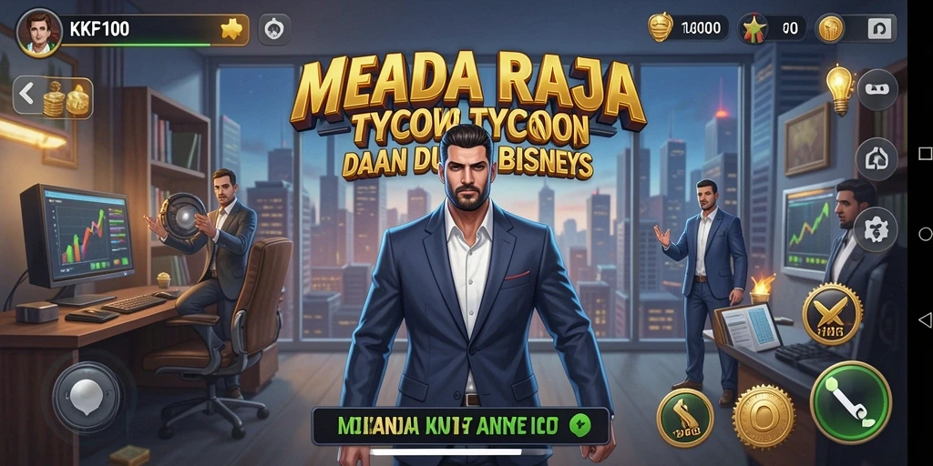 Tangkapan layar utama KPK100 menunjukkan pengalaman gameplay Tycoon yang menarik.