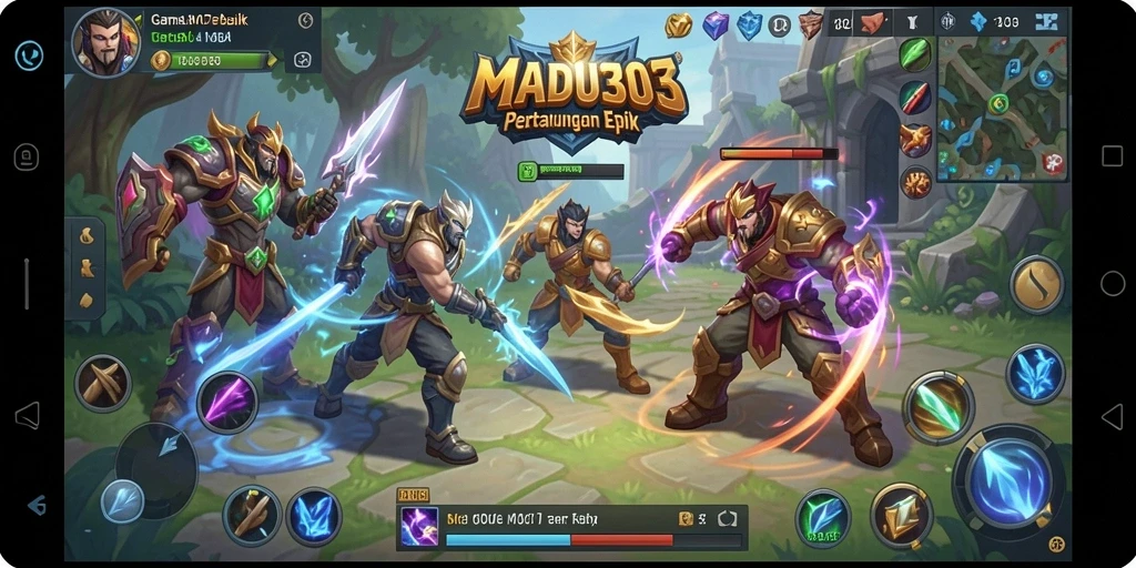 Screenshot gameplay MOBA epik dari MADU303.