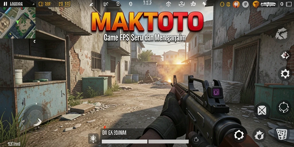 Screenshot gameplay MAKTOTO yang menunjukkan aksi tembak-menembak intens.