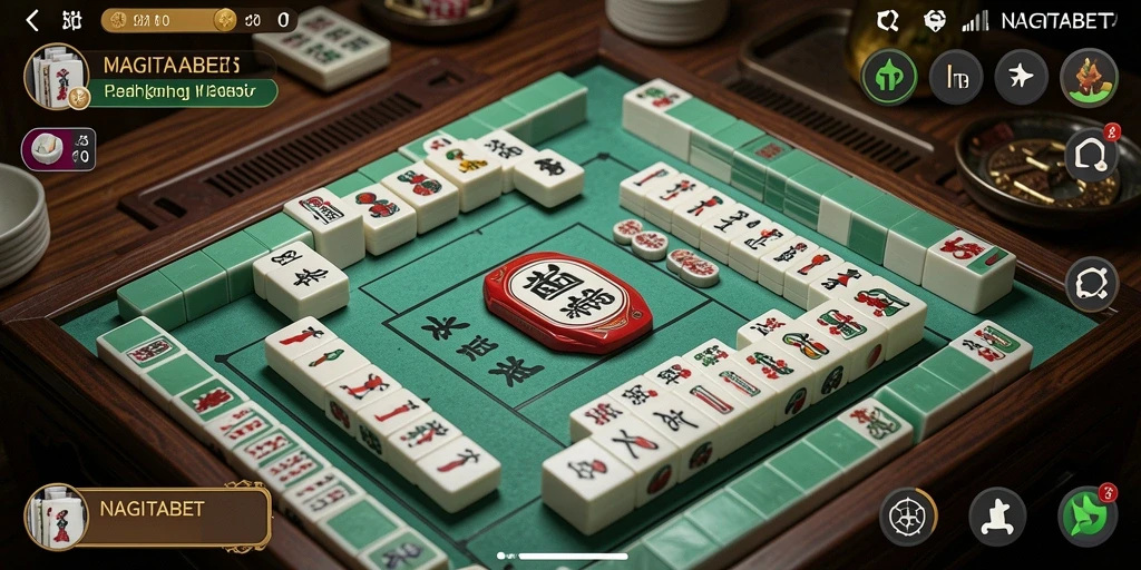 Screenshot gameplay NAGITABET yang menampilkan momen menarik saat bermain Mahjong.