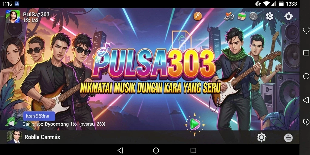 Tampilan screenshot PULSA303 menampilkan gameplay seru dengan berbagai lagu.