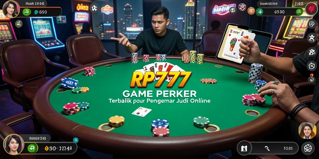 Tampilan seru dari gameplay Poker di RP777.