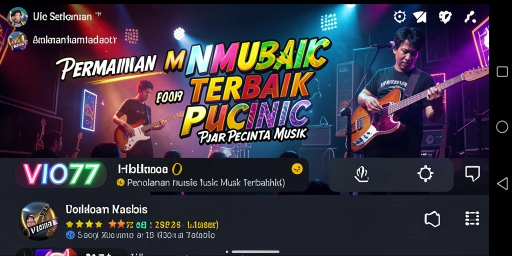 Screenshot VIO77 menampilkan gameplay interaktif yang seru dengan berbagai lagu.